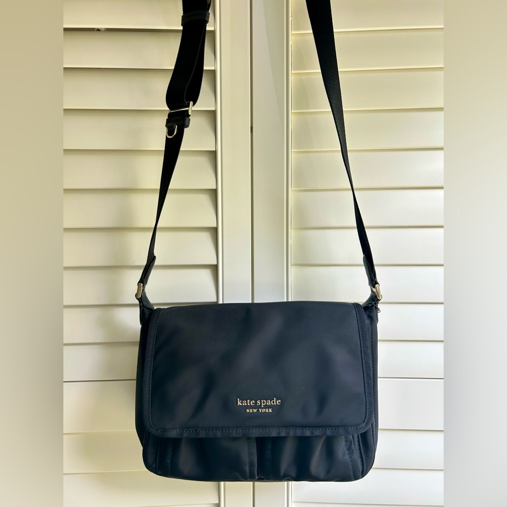 Kate Spade black nylon crossbody bag